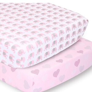 Baby Girl Crib Fitted Baby Bedding Sheet Set for Standard Size Crib Mattress